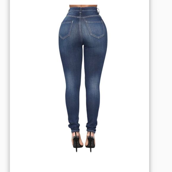 Fashion Nova High Rise Distressed Skinny Jeans 5 6 - Picture 7 of 16